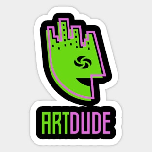 YourArtDude Logo In Lime And Pink Sticker